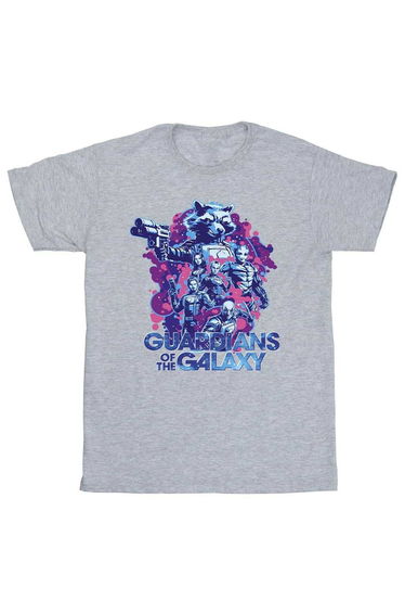 Guardians Of The Galaxy Volume 3 Girls Character Poses T-Shirt - Sport Grey