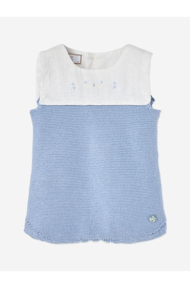 Paz Rodriguez Baby Boys Cotton Knit Romper in Blue