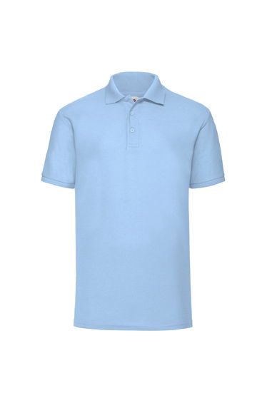 Fruit Of The Loom Mens 65/35 Pique Short Sleeve Polo Shirt - Sky Blue