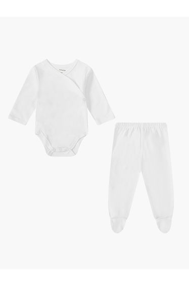 Baby White Bodysuit and Footed Leggings Set