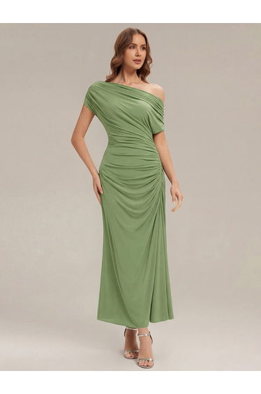 Polka Dot Drop Shoulder Sleeve Wedding Guest Dress
