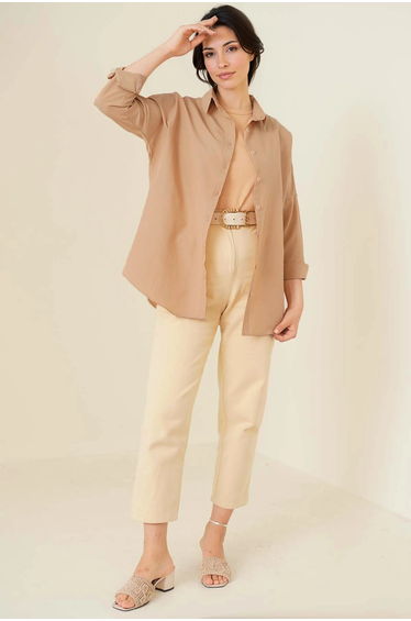 BDART Loose Fit Poplin Shirt with Button Closure