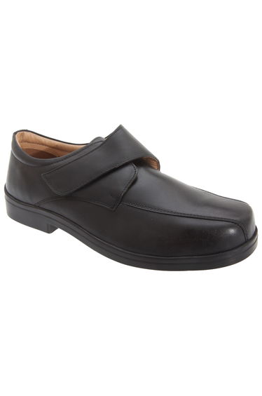Roamers Mens XXX Extra Wide Touch Fastening Tramline Casual Shoes - Black
