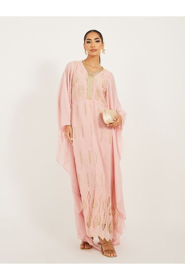 Embroidered Batwing Sleeve Jalabiya