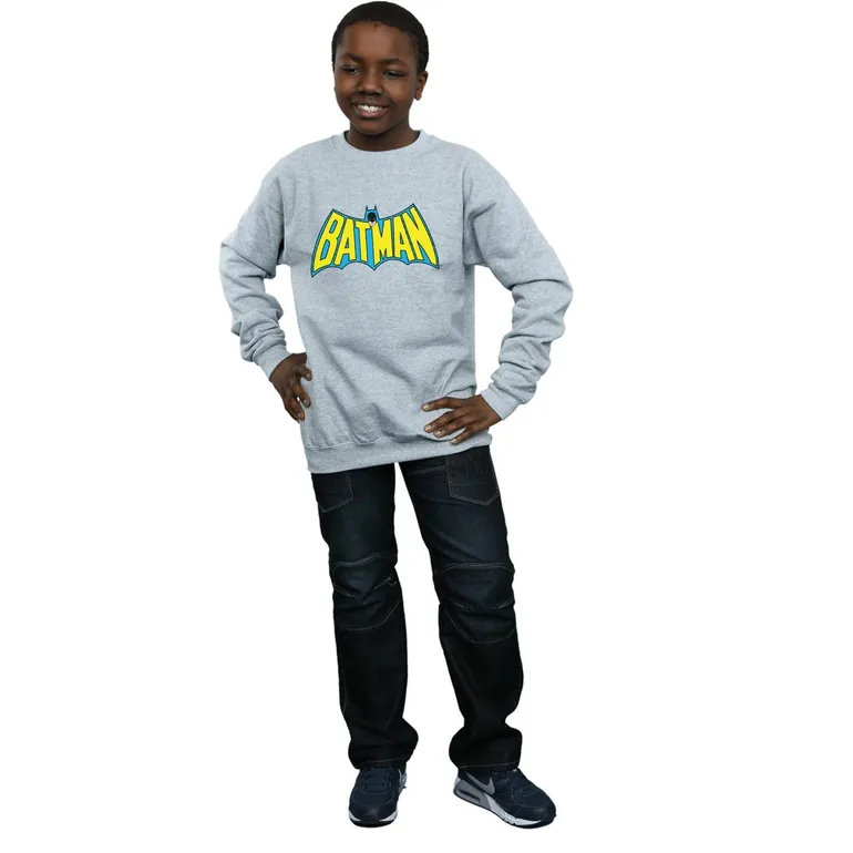 DC Comics Boys Batman Retro Logo Sweatshirt - Sports Grey - 3