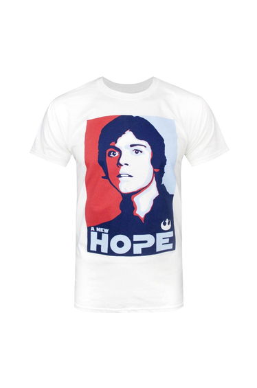 Star Wars Official Mens Luke Skywalker A New Hope T-Shirt - White