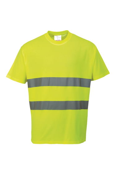 Portwest Cotton Comfort Reflective Safety T-Shirt (Pack of 2) - Yellow
