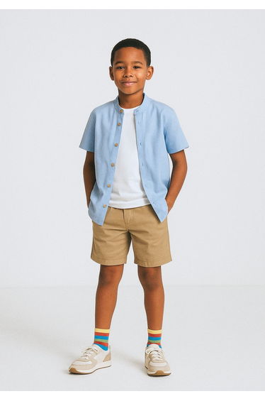 Boys Grandad Shirt and Shorts Set
