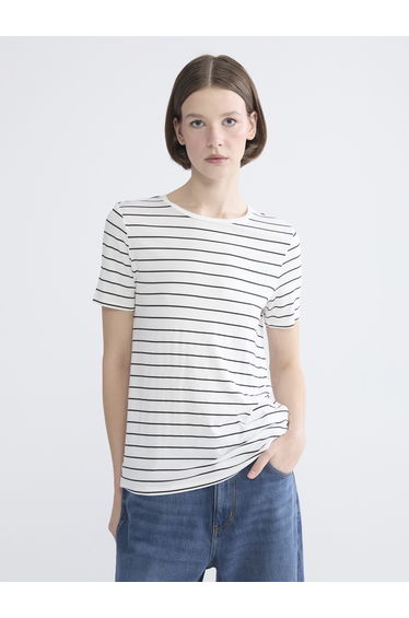 Crew Neck Striped Women's T-Shirt