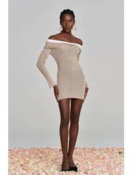 Althea Off Shoulder Hayley Knit Mini Dress