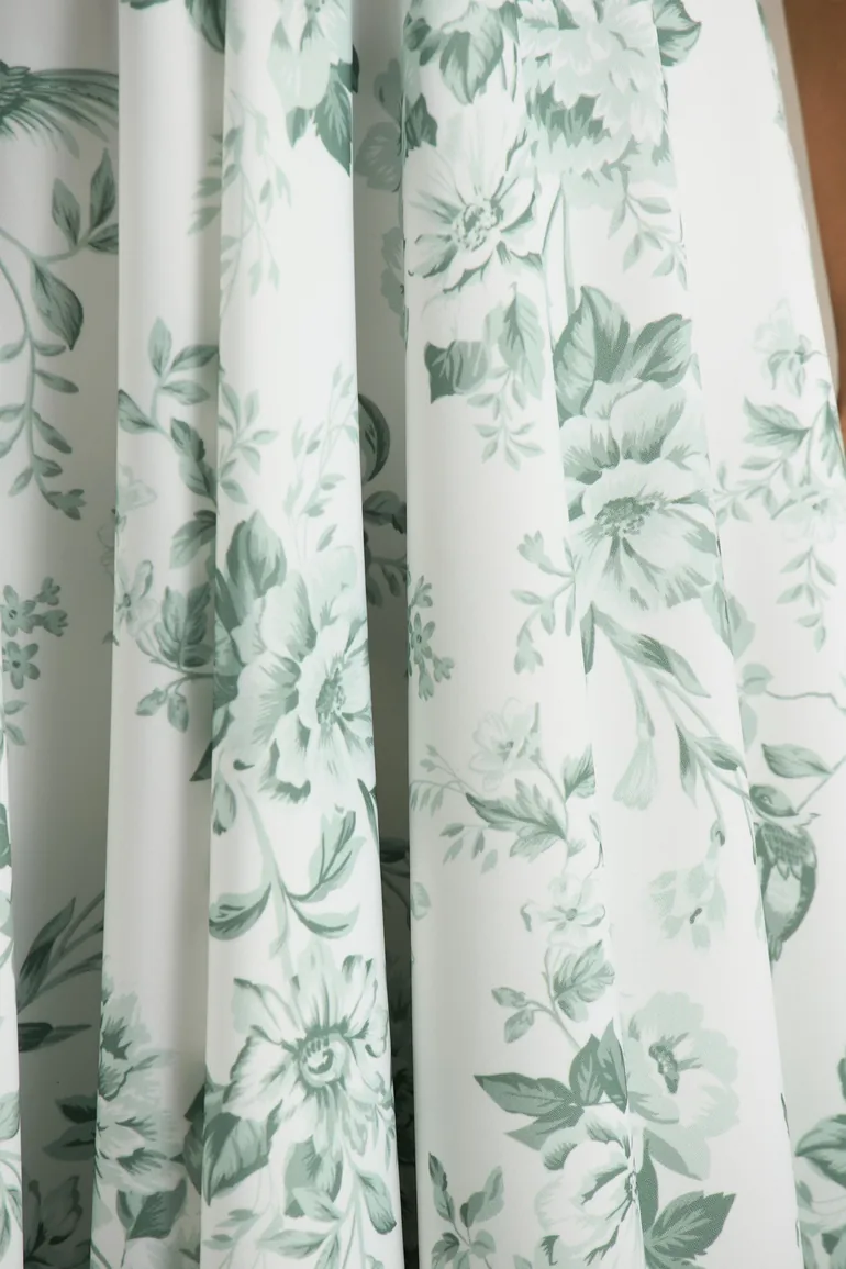 Lissa | Green Porcelain Print Square-Neck Dress - 6