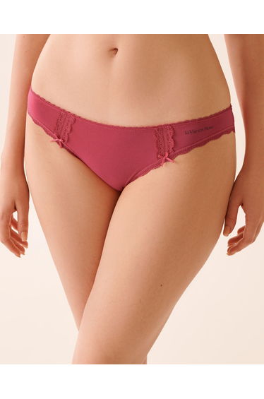 Cotton and Lace Detail Bikini Panty