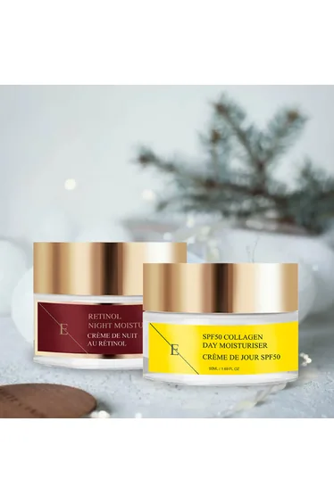 مرطب ليلي بالريتينول 50 مل + كريم نهاري بالكولاجين مع SPF 50 بحجم 50 مل