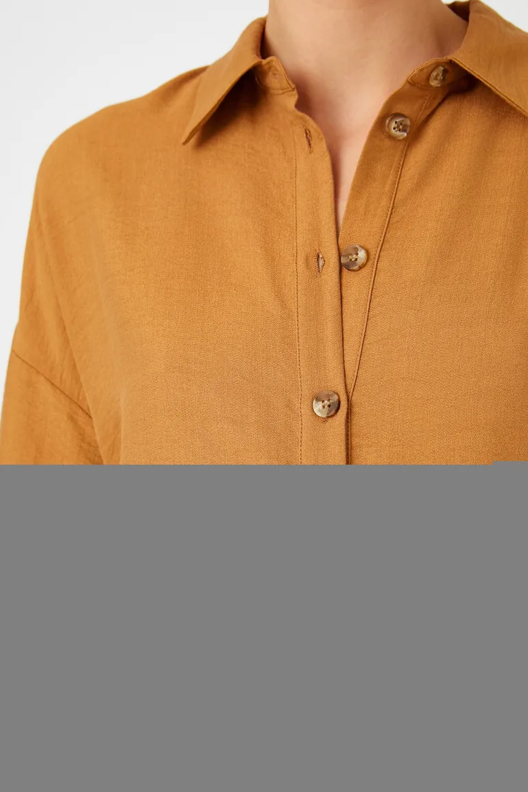 Brown Column Midi Dress - 4