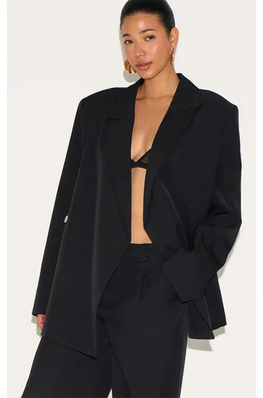 Black Tailored Woven Blazer