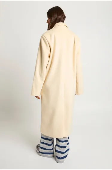 Maxi Wool Look Coat - butter