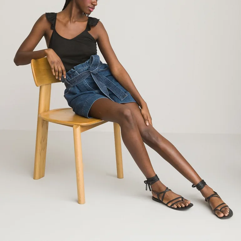 Linen Ruffled Strap Cami - 1