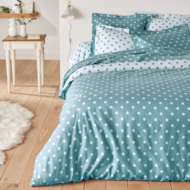 CLARISSE Polka Dot Cotton Flannel Pillowcase - 8