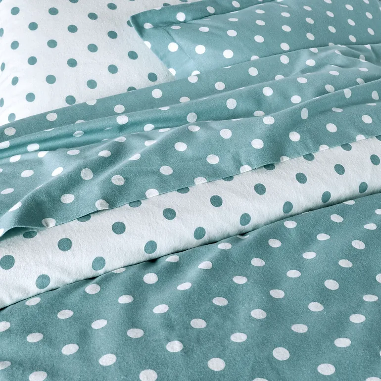 CLARISSE Polka Dot Cotton Flannel Pillowcase - 9