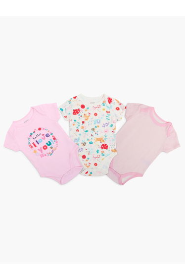Pack pf 3 - Printed Short Sleeve Bodysuit