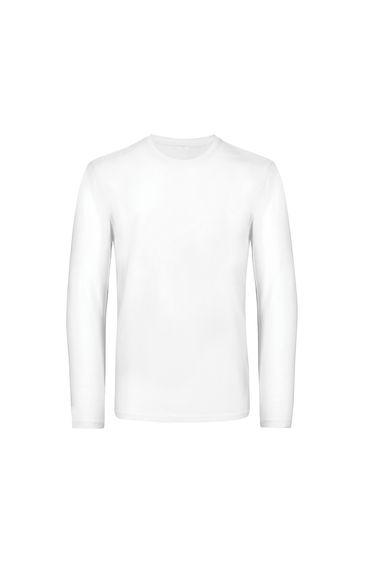 B&C Mens #E190 Long Sleeve T-Shirt - White