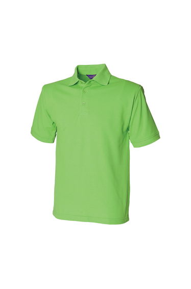 Henbury Mens Polycotton Heavy Polo Shirt - Bright Lime