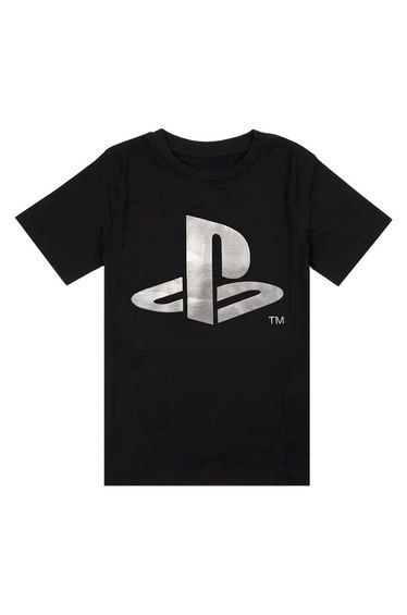 Playstation Boys Logo Foil T-Shirt - Black