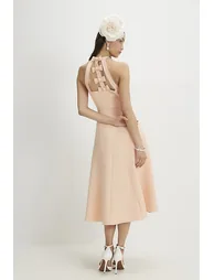 Orange Bow Back Detail Midi Dress - 2