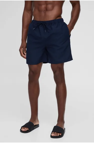 Mid Length Swim Short in Navy - navy