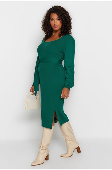 Plus Size Dress - Green - Bodycon