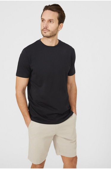 Cotton Crew Neck T-shirt - black