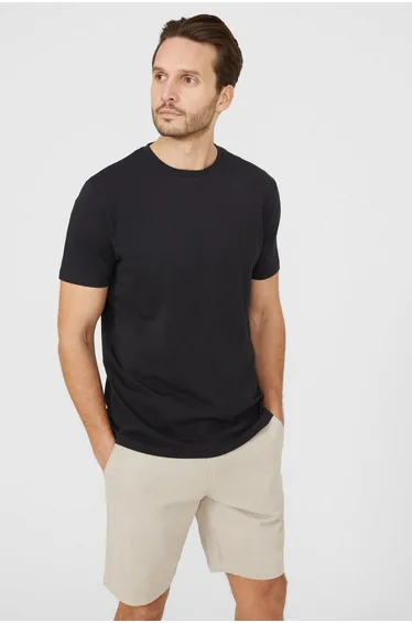 Cotton Crew Neck T-shirt - black