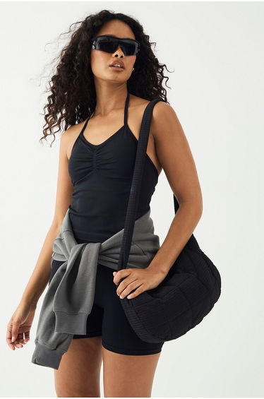 DSGN Studio Sport Contour Padded Seamless Strappy Top - black