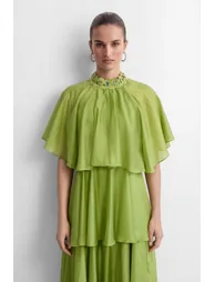 Heavenly Energy Green Tiered Ruffle Maxi Dress - 4