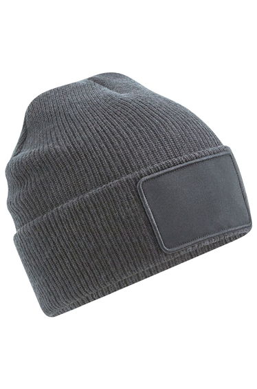 Beechfield Thinsulate Removable Patch Beanie - Graphite Grey