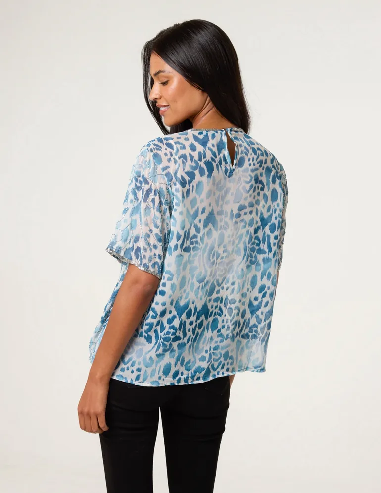 Embellished Chiffon Top - 4