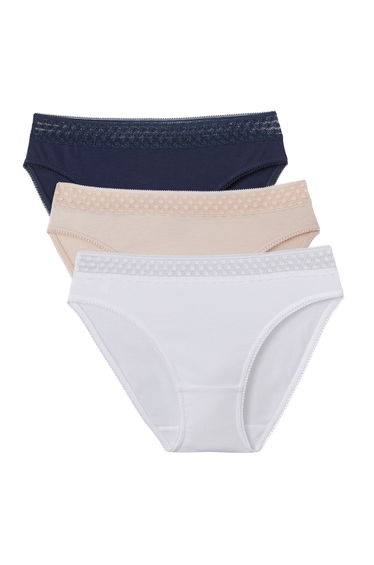 Pack of 3 Cotton Knickers with Dainty Lace Band