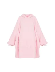 Pink Borg Hooded Blanket - 4