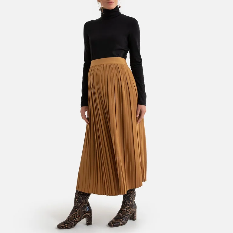 Cotton Maternity Turtleneck T-Shirt with Long Sleeves - 3