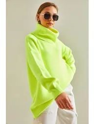 Women's Turtleneck Oversize Knitwear Sweater - 4