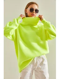 Women's Turtleneck Oversize Knitwear Sweater - 2