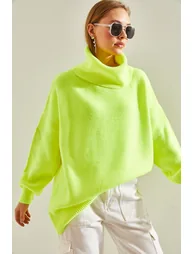 Women's Turtleneck Oversize Knitwear Sweater - 5