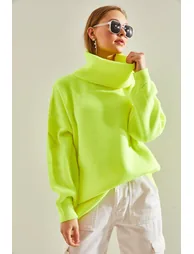 Women's Turtleneck Oversize Knitwear Sweater - 3