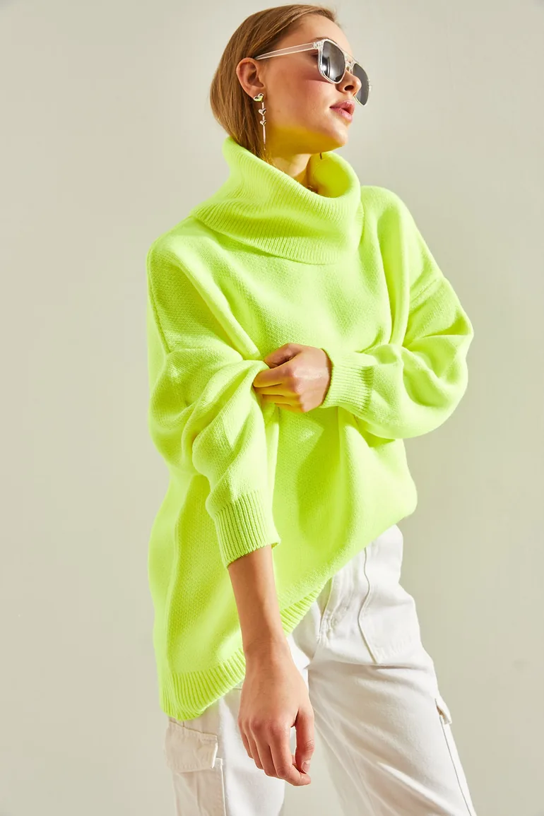 Women's Turtleneck Oversize Knitwear Sweater - 6