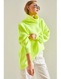 Women's Turtleneck Oversize Knitwear Sweater - 6