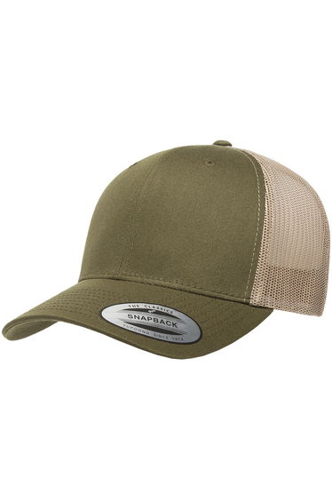 Yupoong Flexfit Retro Snapback Trucker Cap (Pack of 2) - Moss/Khaki