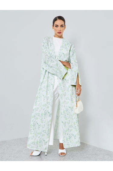 Women Floral Printed Long Sleeve Abaya