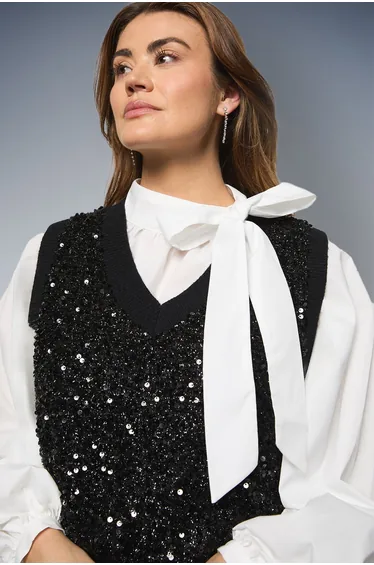 Sequin Covered Knitted Tank