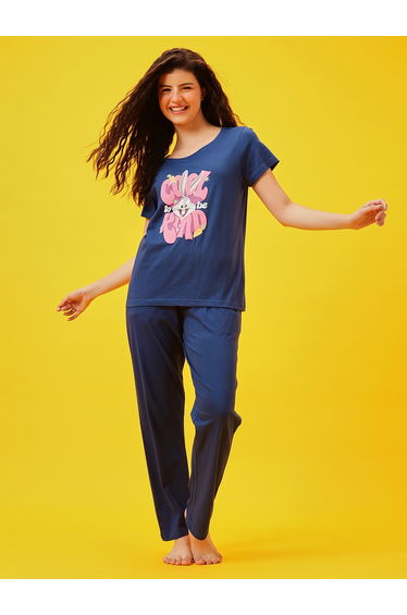 Cotton Graphic T-Shirt and Pyjama Set