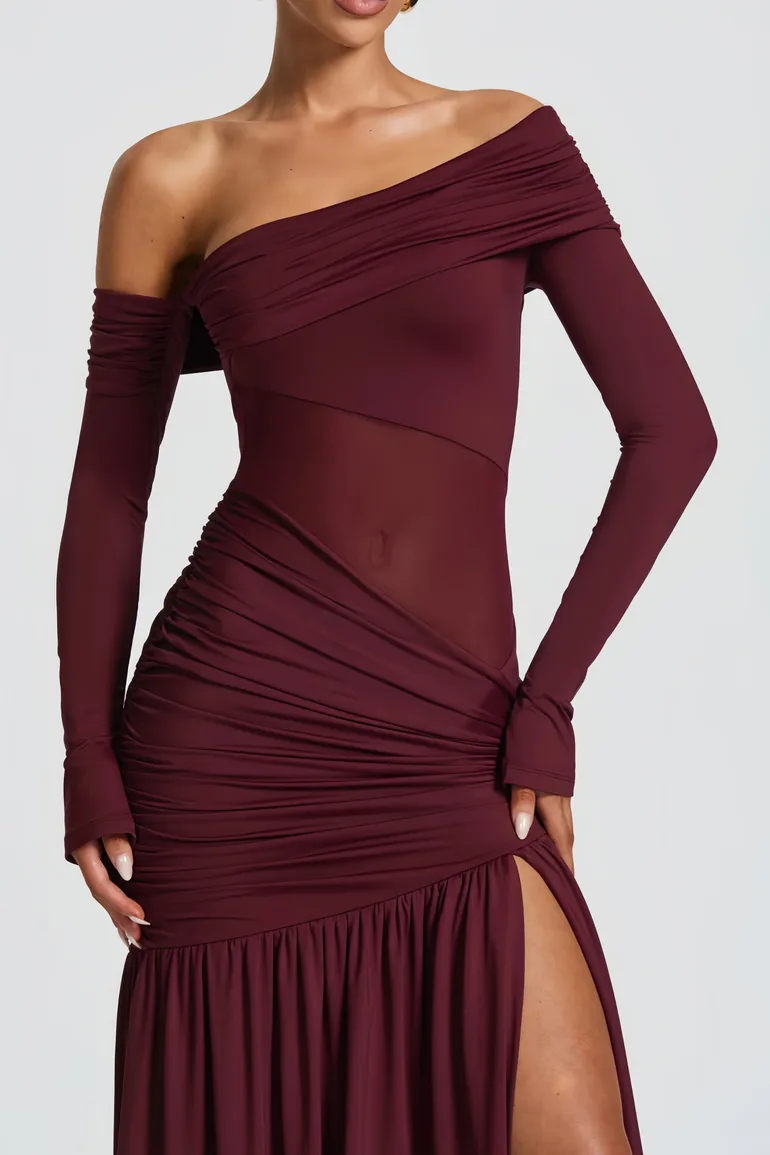 anastasia burgundy dress Anastasia Paris 1980s Apple Print Burgundy Cotton Belted Dress –  Featherstone Vintage main image 0